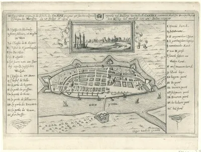 Plattegrond van Kampen, veroverd door de bisschop van Munster in 1672
