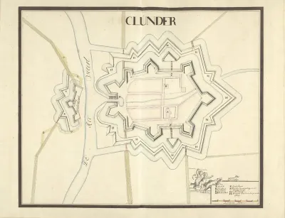 Plattegrond van Klundert, ca. 1701-1715