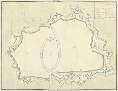 Plattegrond van Kortrijk, 1706