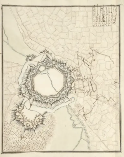 Plattegrond van Landau, ca. 1701-1715