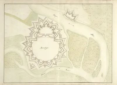 Plattegrond van Mannheim, ca. 1701-1715