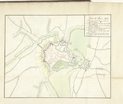 Plattegrond van Menen, 1708