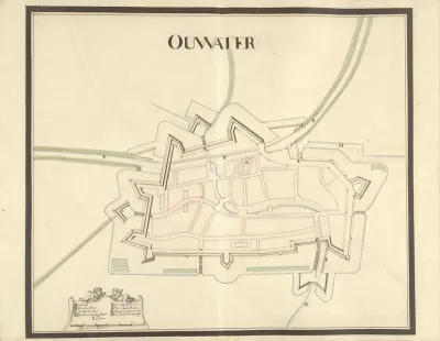 Plattegrond van Oudewater, ca. 1701-1715