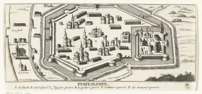Plattegrond van Pécs