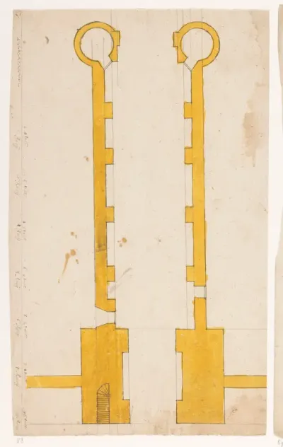 Plattegrond van poort of poortgebouw