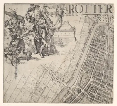 Plattegrond van Rotterdam (deel linksboven)