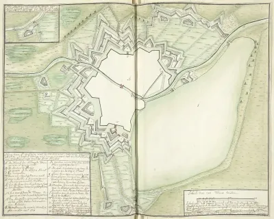 Plattegrond van Saint-Ghislain, 1711