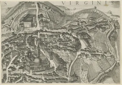 Plattegrond van Siena (deel midden rechts)