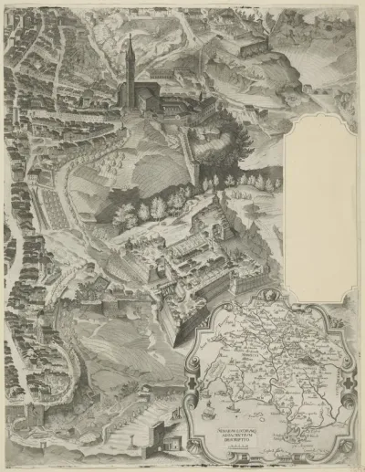 Plattegrond van Siena (deel rechtsonder)