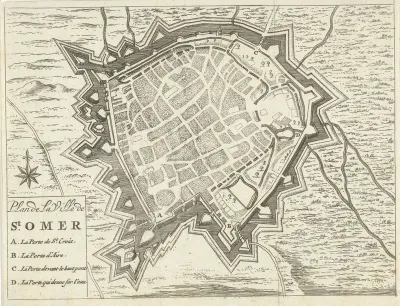 Plattegrond van Sint-Omaars, 1673-1686
