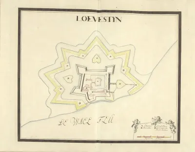 Plattegrond van Slot Loevestein, ca. 1701-1715