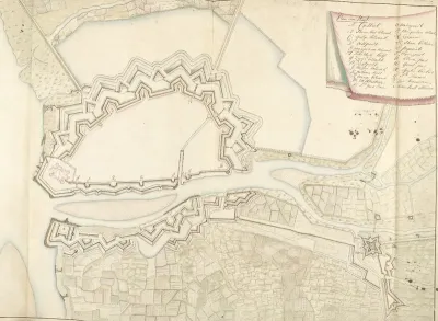 Plattegrond van Sluis, ca. 1701-1715
