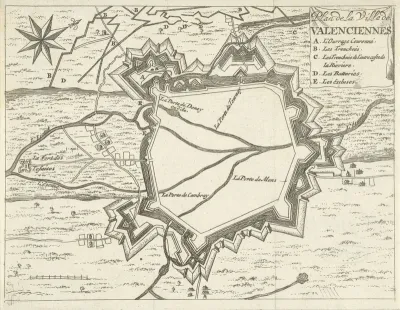 Plattegrond van Valenciennes, 1673-1686