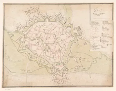 Plattegrond van Valenciennes