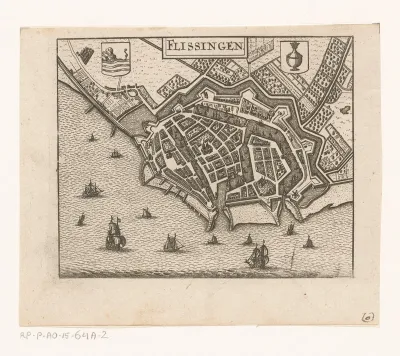 Plattegrond van Vlissingen, 1500