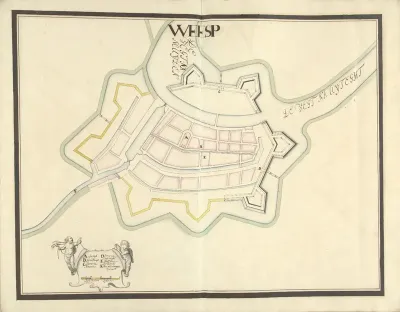Plattegrond van Weesp, ca. 1701-1715