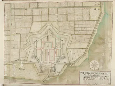 Plattegrond van Willemstad, 1705