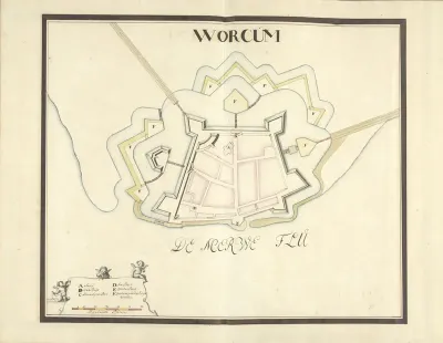 Plattegrond van Workum, ca. 1701-1715
