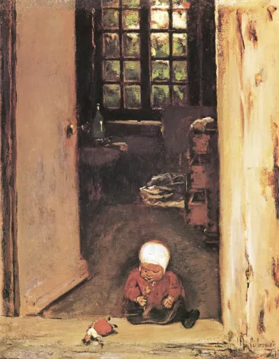 Playing Child in the doorway