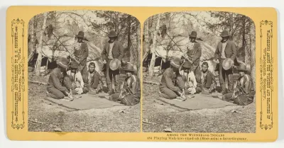 Playing Wah-koo-chad-ah (Mocasin) a favorite game, No. 484 from the series "Among the Winnebago Indians"