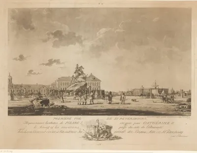 Plein met ruiterstandbeeld van Peter de Grote in Sint Petersburg