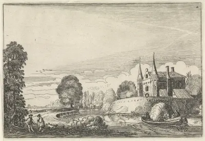 Plezierboot in een slotgracht