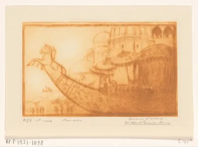 Pleziervaartuig van de maharadja van Benares op de Ganges