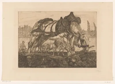 Ploegpaard aan de oevers van de Seine