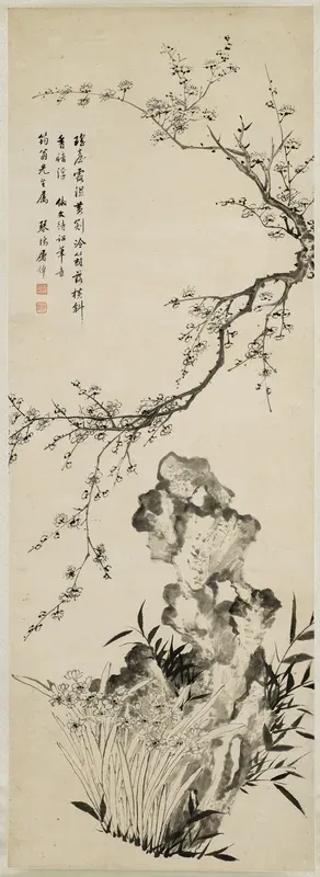 Plum Blossoms, Bamboo, and Narcissus