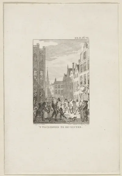 Plunderen van huizen van patriotten te Deventer, 1787