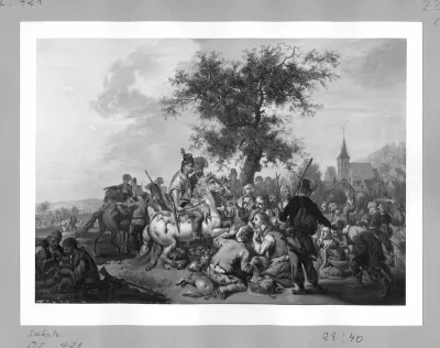 plundering Pandures near a village