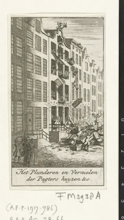 Plundering van de huizen van pachters, 1748