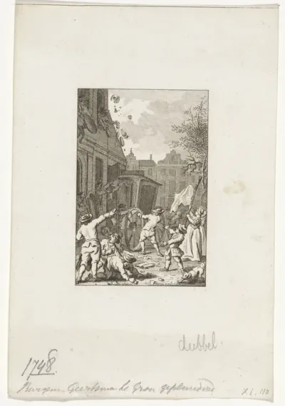 Plundering van het huis van burgemeester Geertsema te Groningen, 1748