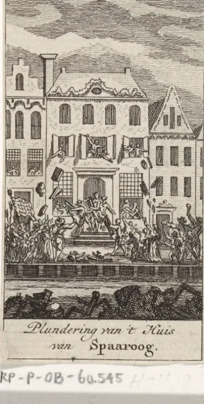 Plundering van het huis van kapitein Martinus Spaaroog