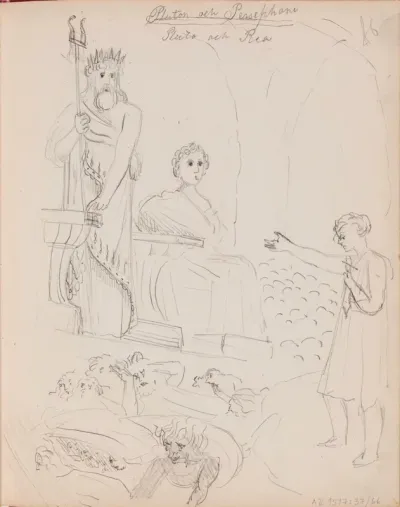 Pluto ja Rea. Merkitty: Pluton och Persephone  /  Pluto och Rea