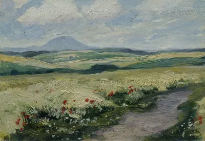 Podřipsko (aus der Mappe „16 Ansichten tschechischer Landschaften 'Česka Krajiná'“)