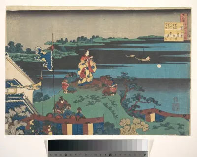 Poem by Abe no Nakamaro, from the series One Hundred Poems Explained by the Nurse (Hyakunin isshu uba ga etoki)
