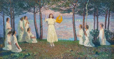Poétesses au bord d'un lac, étude pour Apollon et les muses