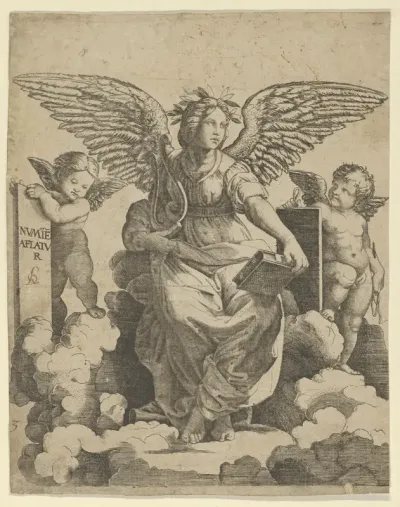 Poetry personified as a winged woman