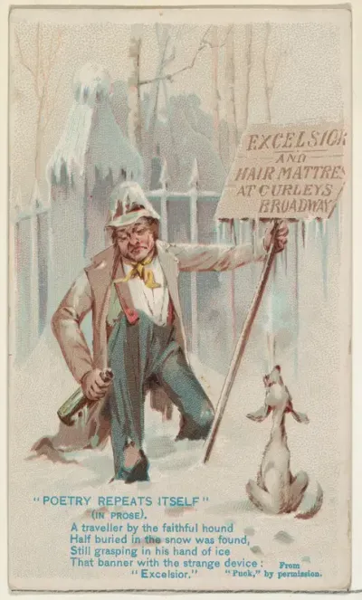 Poetry Repeats Itself, from the Snapshots from "Puck" series (N128) issued by Duke Sons & Co. to promote Honest Long Cut Tobacco