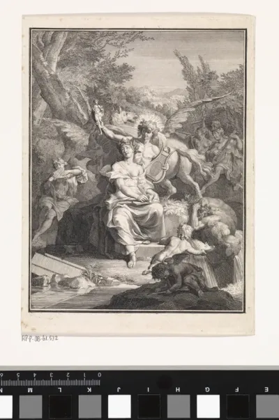 Poëzie en Apollo op de Parnassus