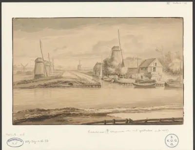 Polderlandschap met molens