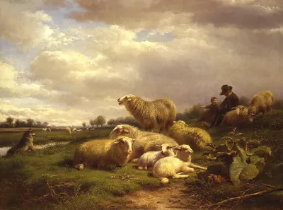 Polderlandschap met schapen