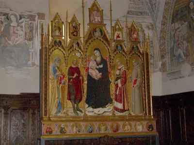 Polyptych of Madonna with child and saints