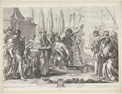 Polyxena bij het graf van Achilles geofferd