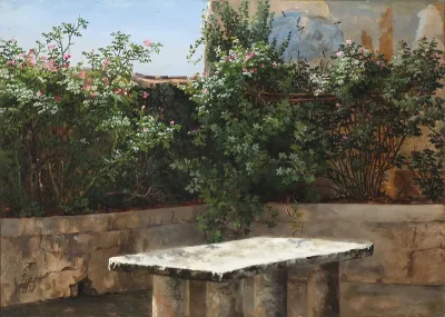 Pompei antique garden.