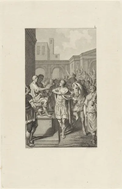 Pompeius voor de censors Gellius en Lentulus