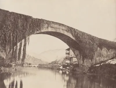 Pont de L'estelle sur le gave, près Bétharram, Basses Pyrénées (The Estelle Bridge on the Gave, near Bétharram, Basses-Pyrénées)