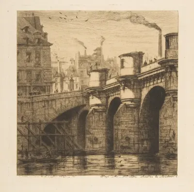 Pont-Neuf, Paris, from "Etchings of Paris"