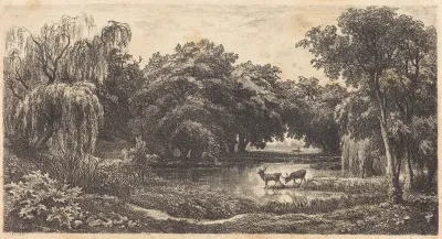 Pool with Deer (La Mare aux cerfs)